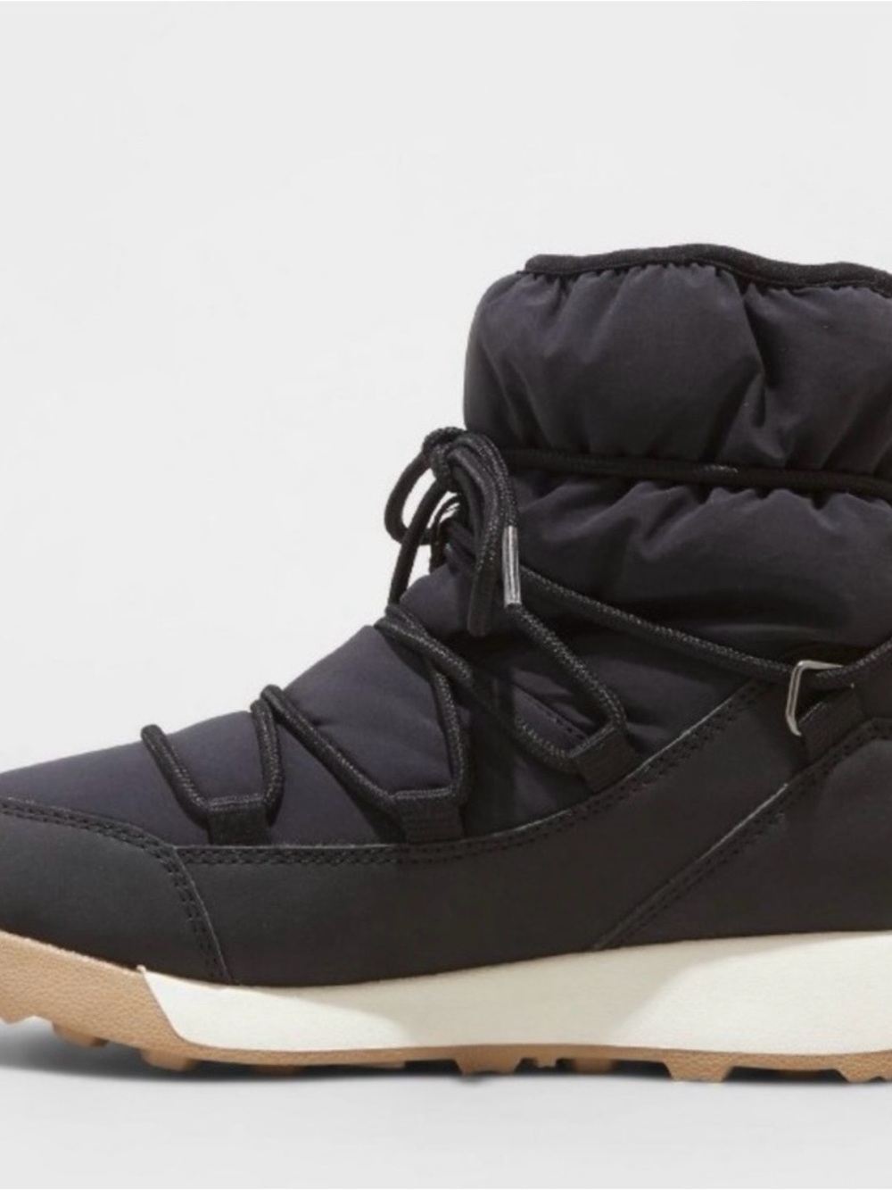 All In Motion Black Puffer Lace-Up Women's Winter Boot - Picture 2 of 2